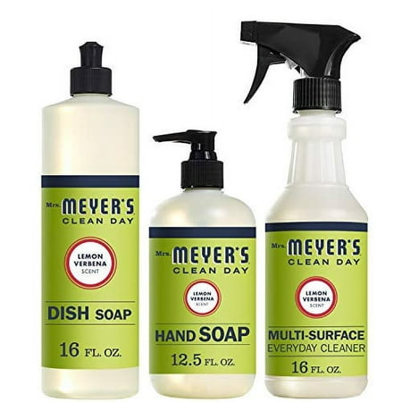 Mrs. Meyer's Clean Day Kitchen Basics Set, Includes: Multi-Surface Cleaner, Hand Soap, Dish Soap, Lemon Verbena Scent, 3 Count Pack - Default Title