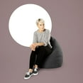 thumbnail image 3 of Gouchee Home Alfa Black Bean Bag Chair – Soft Velour Polyester Fabric with Polystyrene Bead Filling, Suitable for Adults and Teens, Lightweight & Portable Seating for Dorm or Living Room, 3 of 7