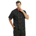 thumbnail image 3 of Toptie Unisex Short Sleeve Hotel Restaurant Waiter Chef Coat Jacket-Black-M, 3 of 6