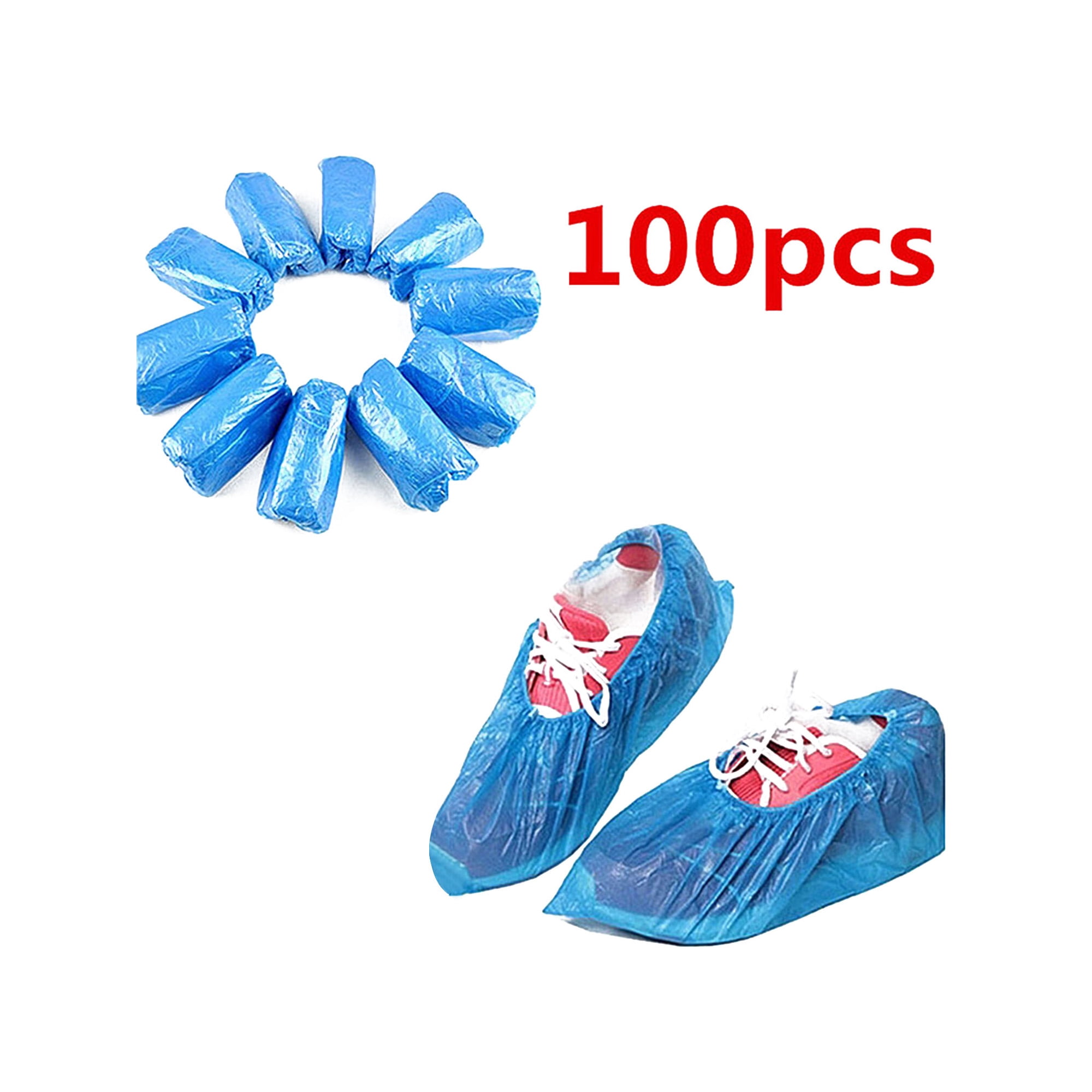 Details about   100PCS Medical Waterproof Anti Slip Boot Covers Plastic Disposable Shoe Covers 