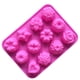 thumbnail image 3 of Molde De Fondant Para El Hogar Molde de silicona de 12 rejillas para flores, postre, caramelo, gelatina, Luna, pastel (rosa) Hugtrwg  Libre de BPA, 3 of 3