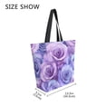 thumbnail image 4 of Large Canvas Bag 13.5x5.1x15 Inch Canvas Bag Shopping Canvas Bag Suitable For Outing Shopping Travel Out Of Large Capacity Storage Cartoon Purple Roses, 4 of 9