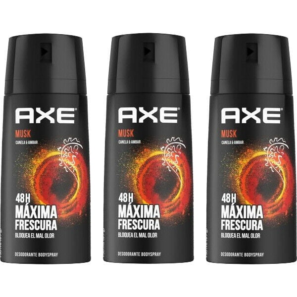 3 Pack Axe Musk Deodorant Body Spray for Men, 48 Hour Fresh (5.07 oz