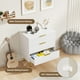 thumbnail image 3 of QinaQin Cómoda moderna de 3 cajones con frente acanalado, mueble de madera con detalles metálicos para recámara, sala o recibidor, 3 of 7