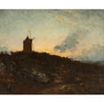 thumbnail image 2 of Félix Ziem 14x12 Black Ornate Wood Framed Double Matted Museum Art Print Titled: Le Moulin (Surroundings of Martigues) (1890), 2 of 5