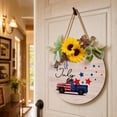 thumbnail image 6 of 4th of July Wreath, Patriotic Wreaths for Front Door Wooden Welcome Wreath for Front Door, Independence Memorial Day Decorations - Round Outdoor Door Hanger for Porch, Wall, Window Decor, 6 of 9