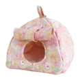 thumbnail image 1 of Casa de nido de pájaros cálidos de invierno, carpa de lecho de cueva de escondite, cabaña de cobertizo para pájaros colgando hamaca para loros, azules Rosa, 1 of 9