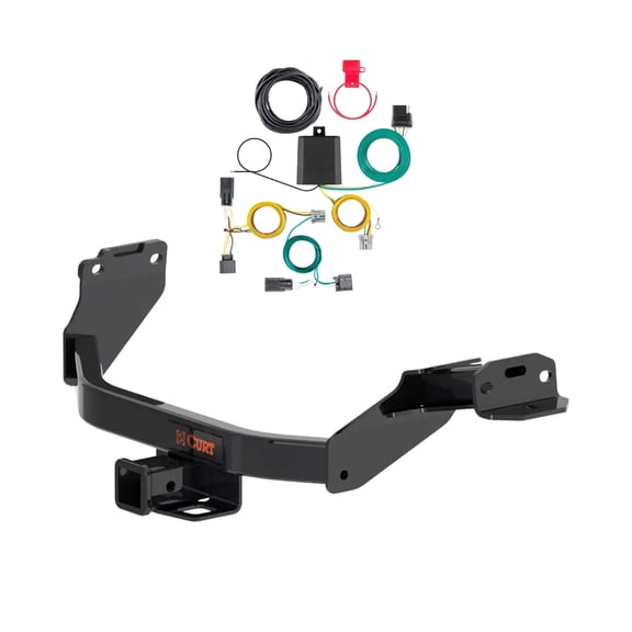CURT Class 3 Trailer Hitch with 4-Way Flat Custom Wiring Harness for 2024-2026 Hyundai Santa Fe | 2" Receiver
