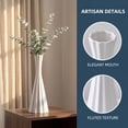thumbnail image 2 of Unique Bargains Ceramic Vase for Home Decor Tall Matte Flower Vase Ribbed Textured White, 2 of 5
