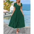 thumbnail image 3 of Vestido PRETTYGARDEN para mujer, midi, casual, cuello en V, verano, con bolsillos, 3 of 9