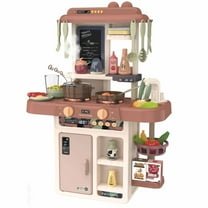 Jaawind Play Kitchen Set for Kids 25Inch Kids Play Kitchen with Realistic Lights and Sounds Simulation of Spray 42Pcs Toy Kitchen Set for Toddlers Girls Boys Gift