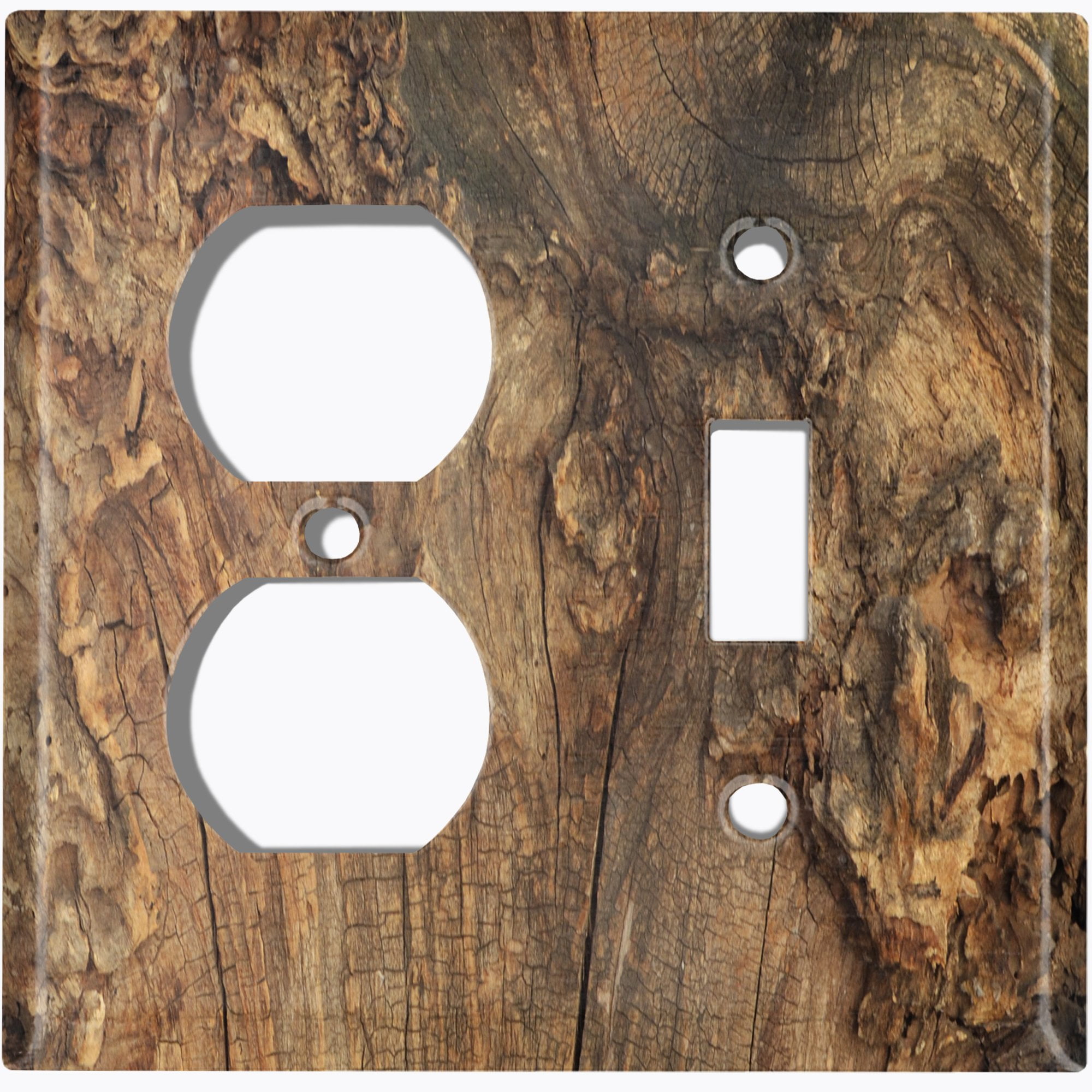 Metal Light Switch Plate Outlet Cover Wood Tree Grain, 45% OFF