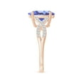thumbnail image 3 of ANGARA Natural 3.5 ct Tanzanite Engagement Ring with Diamonds in 14K Rose Gold for Women (Size-11x9mm) | December Birthstone, Anniversary, Jewelry Gift for Women | Natural Tanzanite Ring, 3 of 9