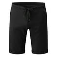 thumbnail image 2 of Caqnni Mens Casual Shorts Multiple Pockets Outdoor Straight Type Casual Shorts Elastic Waist Yoga Summer Trousers (Z06-Black,3XL), 2 of 4