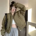 thumbnail image 4 of -Chaqueta Bomber acolchada corta para mujer, ropa de calle Vintage, cálida, de gran tamaño, Corea, Dongdaemun, invierno, 2023, 4 of 5
