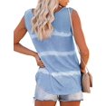 thumbnail image 2 of Luxtrada Womens Summer Boho Tie Dye Tank Tops Summer Sleeveless Henley Shirts Button Up Crewneck Casual Workout Camis T-shirt Plus Size (XL, Blue), 2 of 6