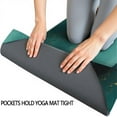 thumbnail image 3 of Teal and Gold Marble Flow Lines Pattern Hot Yoga Mat Towel Non Slip for Hot Yoga - Quick-Drying Yoga Mat Cover with 4 Corner Pockets with Travel Bag - Hot Yoga Towel Non Slip 70"x26", 3 of 6