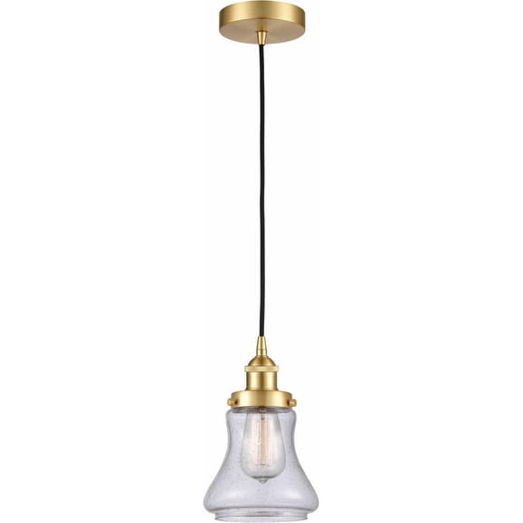 616-1PH-SG-G194-LED-Innovations Lighting-Bellmont - 1 Light Mini Pendant In Industrial Style-10 Inches Tall and 6.25 Inches Wide Satin Gold Seedy