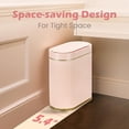 thumbnail image 4 of Bote de basura con sensor de movimiento para baño con tapa, cubo de basura automático de 7.5 litros, basurero delgado impermeable de plástico, decoración de baño para dormitorio, oficina, 4 of 4