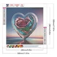 thumbnail image 2 of Pintura de diamante 5D DIY, taladro redondo completo, Kit de rosa de amor, decoración del hogar, 30x30cm, 2 of 9