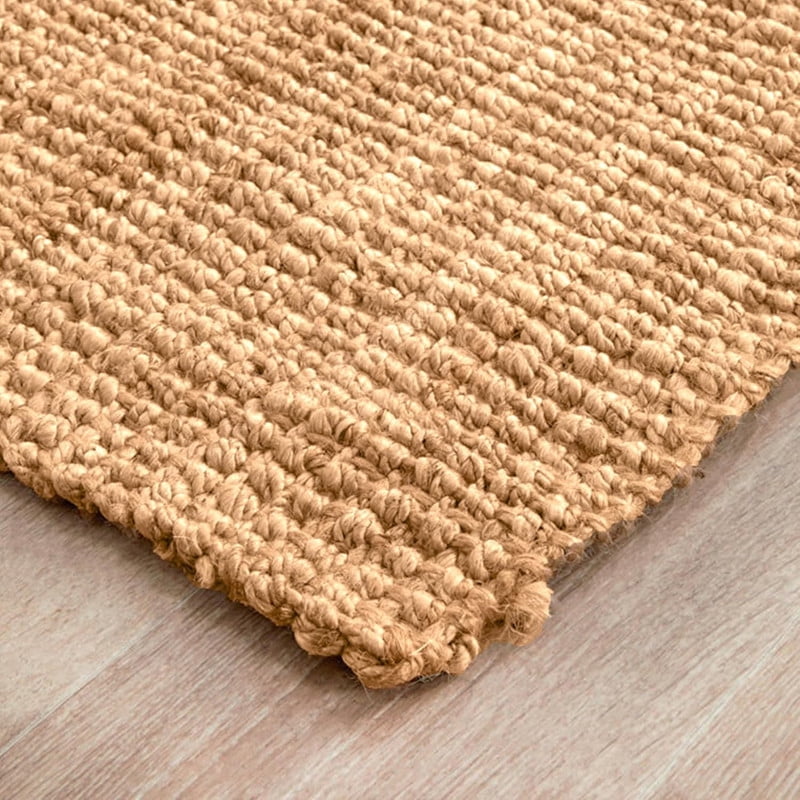 Delara Premium Handwoven 100% Jute Area Rug (2'.5" x 9'), Natural Fiber Boucle Design, 0.25" Thick – Durable Rug for Living Room, Bedroom & Entryway