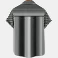 thumbnail image 5 of LYXSSBYX Mens Shirts Short Sleeve Clearance Men's Printed Stripe Casual Fashion Lapel Short Sleeve Shirt Blouse, 5 of 5