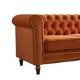 thumbnail image 6 of 3 Seater Chesterfield Button Tufted Velvet Sofa, Wide Upholstered Couch with Rolled Arms Removable Cushions Metal Legs for Living Room Office Apartment, 6 of 11