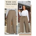 thumbnail image 6 of SWQZVT Womens Pants Plus Size Cargo Pants with Pockets Elastic Waist Drawstring Pants for Women Lightweight Wide Leg Pants 5XL, 6 of 7