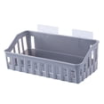 thumbnail image 2 of Estante de pared para baño, organizador de almacenamiento gris, 2 of 8