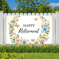 thumbnail image 2 of Floral Design Retirement Celebration Banner Decorative Flower Pattern Happy Retirement for Retirement Party Office Celebration Indoor Decoration, 2 of 9