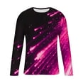 thumbnail image 5 of ZCFZJW 3D Falling Stars Print Long Sleeve Graphic T-Shirts for Men Big and Tall Regular Fit Casual Round Neck Pullover Sweatshirts Trendy Athletic Workout Tees Tops Hot Pink S, 5 of 5