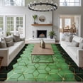thumbnail image 3 of Green Geometric Area Rugs 5'x8', Washable Small Throw Rugs for Classroom Bedroom, Ombre Modern Abstract Art Indoor Outdoor Rug Non-Slip Low Pile Carpet Runner Reversible Floor Mats, 3 of 8