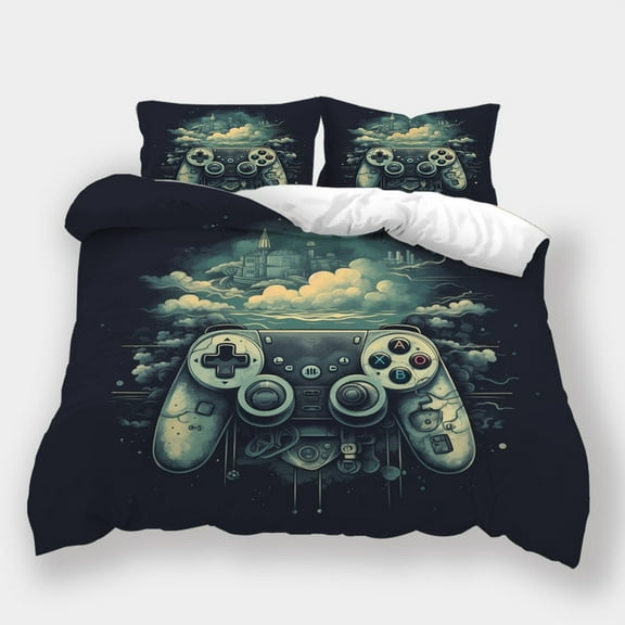 Home Textiles Soft and Stylish Duvet Cover Quilt Cover Teen Adult Game Handle Printed Bed Set,California King (98"x104")