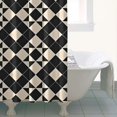thumbnail image 4 of Black Beige Checkerboard Checkered Pattern Shower Curtain 36"x72" ,Bathroom Decorative Shower Curtains Set with 12 Hooks,Modern Waterproof Washable Shower Curtain, 4 of 6