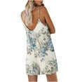 thumbnail image 5 of Summer Saving Wycnly Jumpsuits for Women Dressy Vacation Baggy Short Overalls Casual Pocket Strap Jumpsuits Summer V-Neck Sleeveless Floral Print Mini Trendy Rompers Beige xxl, 5 of 7