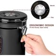 thumbnail image 4 of 1500ML Airtight Coffee Canister with Date Tracker&Transparent Window, 18OZ Coffe Beans Storage with 30ML Measure Spoon&4 co2 Valve, Coffee Container for Grounds Coffee, Beans, Tea, Sugar, Flour(Black), 4 of 14