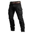 thumbnail image 4 of Mifsaly Mens Cargo Pants Straight Leg Relaxed Fit Work Trousers with Multi Pockets Black,XS, 4 of 5