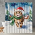 thumbnail image 2 of Hello Winter American Shorthair Frosty Morning Walk Welcome Snowy Christmas Shower Curtain Cat Lover Kitten Owner Gifts Waterproof Bathroom Bathtub Curtain - 02018, 2 of 5
