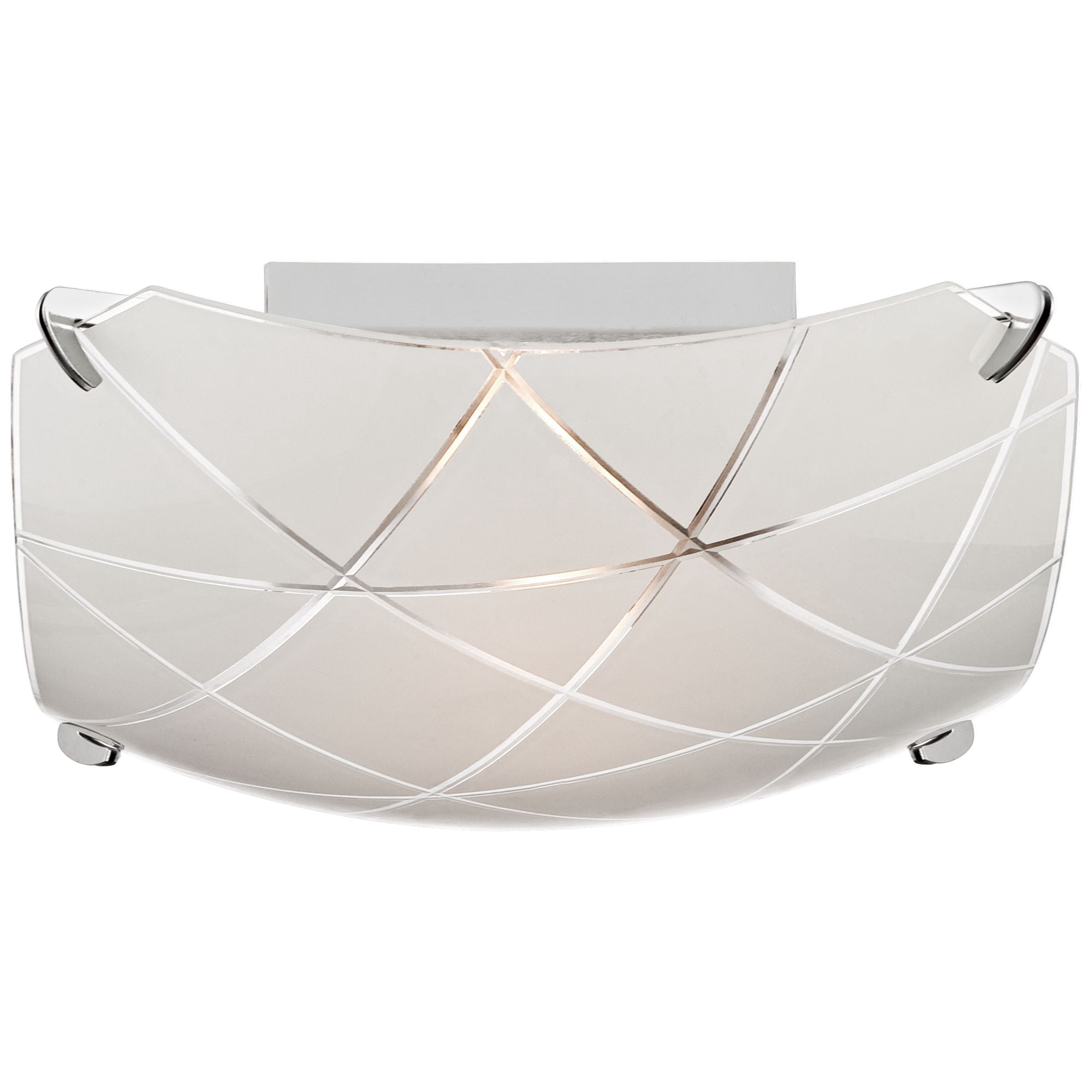 Possini Euro Design Lattice Modern Ceiling Light Semi Flush Mount Fixture 13 3/4" Wide Chrome 2-Light Square Frosted Glass for Bedroom Kitchen Hallway