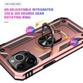 thumbnail image 5 of Feishell Hybrid Armor Phone Case for iPhone 13 Pro,Military Grade Shockproof 360 Rotatable Metal Ring Holder Kickstand Support Magnetic Car Mount Dual Layer Protective Phone Cover,Rosegold, 5 of 8