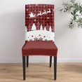 thumbnail image 5 of Chair Covers for Dining Room Set of 4,Christmas Tree Santa Claus Stretch Seat Protector Removable Washable Chairs Slipcovers for Kitchen Banquet Wedding Hotel,Reindeer Red Black Plaid, 5 of 6