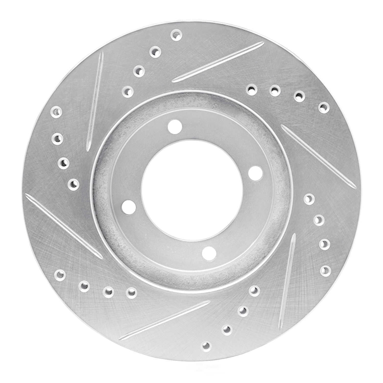 Dynamic Friction Company 631-76024R DFC Brake Rotor - Drilled And Slotted - Silver