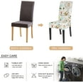 thumbnail image 3 of Dining Room Chair Covers Set of 6, Stretch Printed Flower Kitchen Chair Slipcovers Removable Washable Parsons Chair Covers Protector for Dining Room, Hotel, Ceremony (Floral Pattern1), 3 of 6