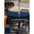 thumbnail image 4 of Outdoor Tablecloth with Umbrella Hole and Zipper, Navy Blue Geometric Square Table Cloth 60x60 Inch Waterproof Tablecloth, Farmhouse Geo Vintage Abstract Art Picnic Table Cover for Patio Camping, 4 of 7