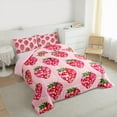 thumbnail image 3 of Castle Fairy Cartoon Pink Strawberry Girl 2Pcs Bedding Comforter Set,Bling Glitter Twin Comforter Sets,Dreamy Princess Breathable Bedding Set,Ultra Soft Home Decor, 3 of 8