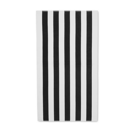 Better Homes & Gardens 72" x 40" Black & Grey Resort Beach Towel, 1 Each