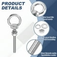 thumbnail image 3 of Uxcell M6 x 50mm Eye Bolt, 4Pcs 304 Stainless Steel Thread Lifting Ring Set, Silver, 3 of 7