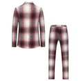 thumbnail image 7 of i.Finelong Red and Beige Plaid Formal Occasion Suit (Men's), 7 of 7