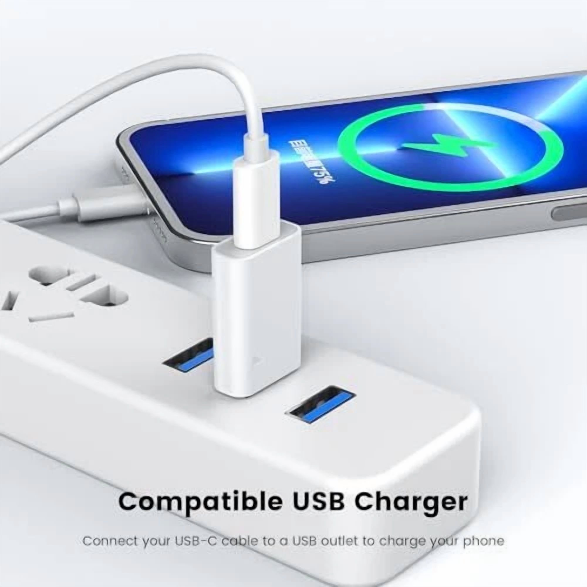 CIRCLE- Usb To Usb C Adapter, Usb C Female To Usb Male Adapter Compatible 2 Pack White