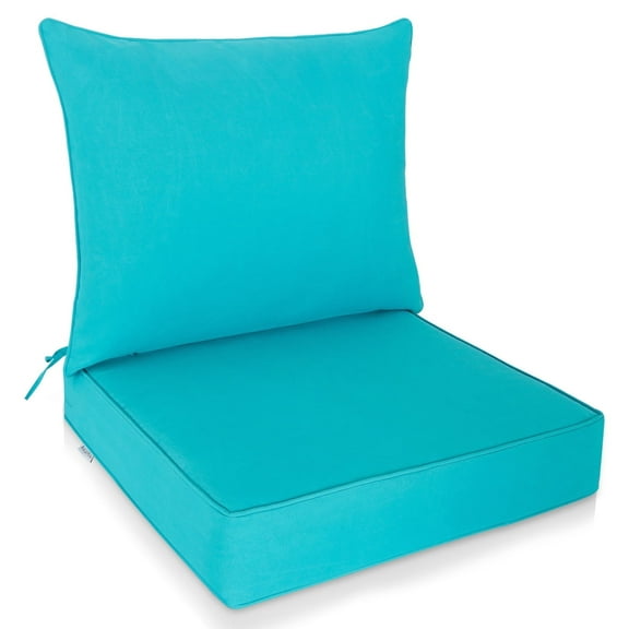 EAGLE PEAK Outdoor Deep Seat Patio Seat Cushion Set, 2-Piece Back Chair Cushion, Set of 1, Blue